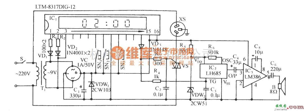 定时控制中的钟控定时启动迷惑性防盗声光控制电路  第1张