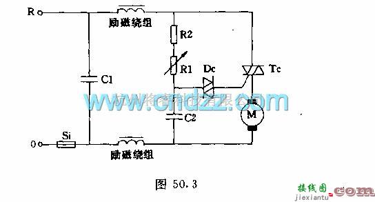 温控电路中的采用双向触发管的串励电动机凋速电路  第2张