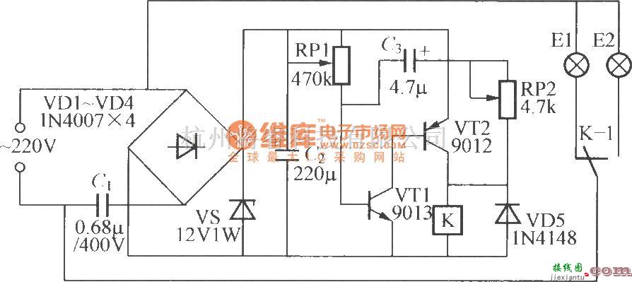 灯光控制中的双路闪烁灯串电路(1)  第1张