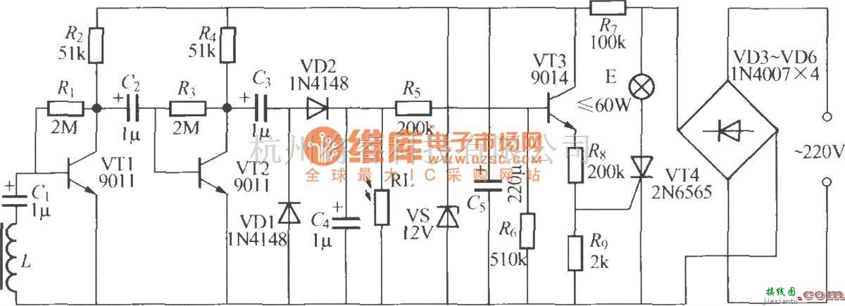 灯光控制中的电视机控制自动灯电路  第1张