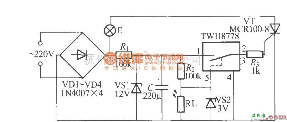 灯光控制中的使用MAX837的光控路灯电路  第1张