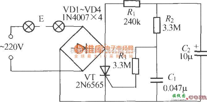 灯光控制中的单路闪烁灯串电路(1)  第1张