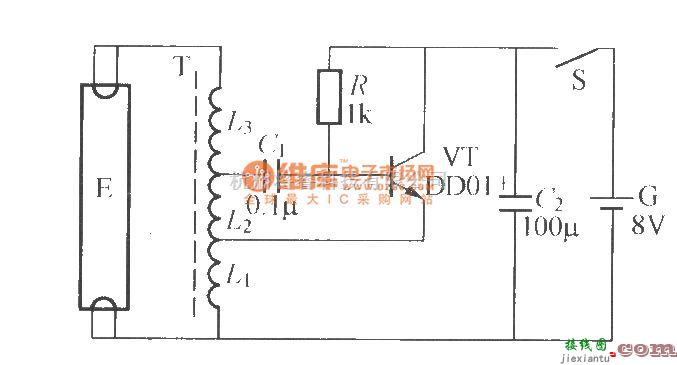 灯光控制中的电池供电萤光灯电路(2)  第1张