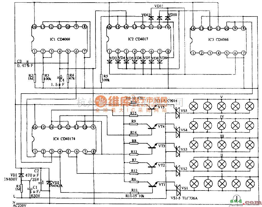 灯光控制中的二维彩灯控制器的电路分析与制作  第1张