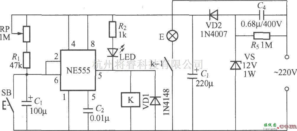 灯光控制中的采用时基电路的延迟灯电路(1)  第1张