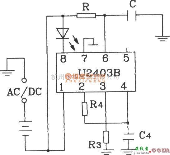 定时控制中的U2403B恒流充电计时器典型应用电路  第1张