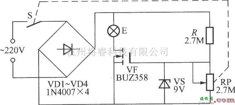 灯光控制中的简易V-MOSFET调光灯电路  第1张