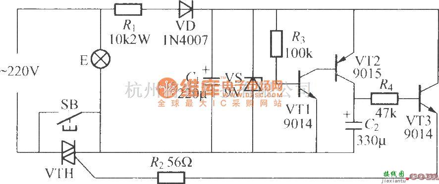 灯光控制中的采用双向晶闸管的延迟灯电路(1)  第1张