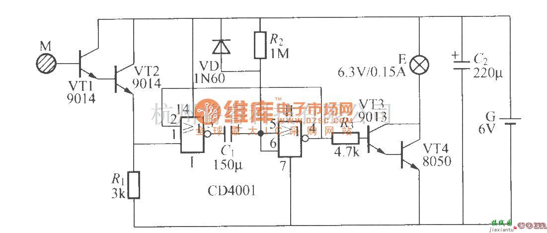 灯光控制中的采用数字电路的触摸式延迟灯电路(5)  第1张