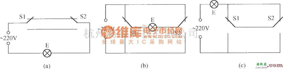 灯光控制中的双控电灯开关电路  第1张