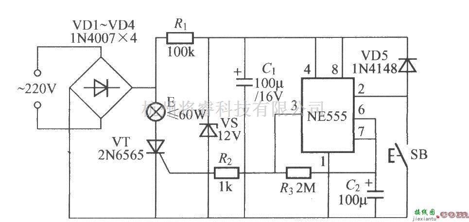 灯光控制中的采用时基电路的延迟灯电路(4)  第1张