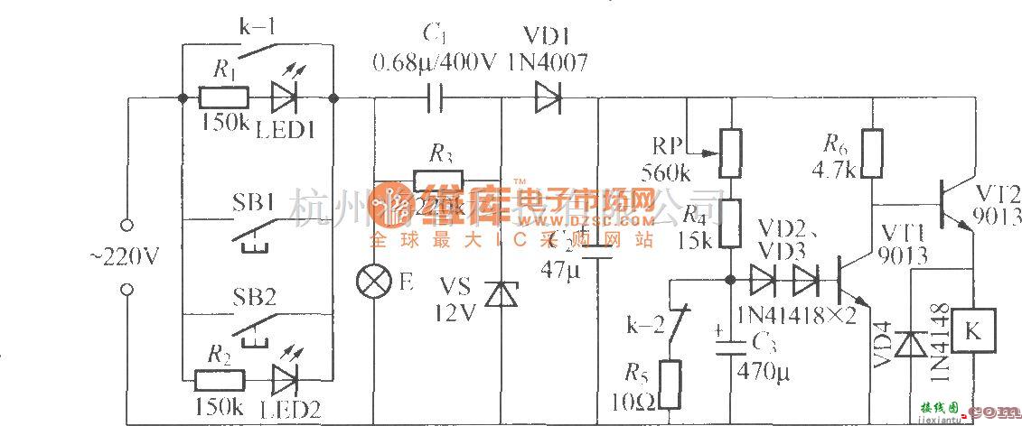 灯光控制中的使用继电器的延迟灯电路(5)  第1张