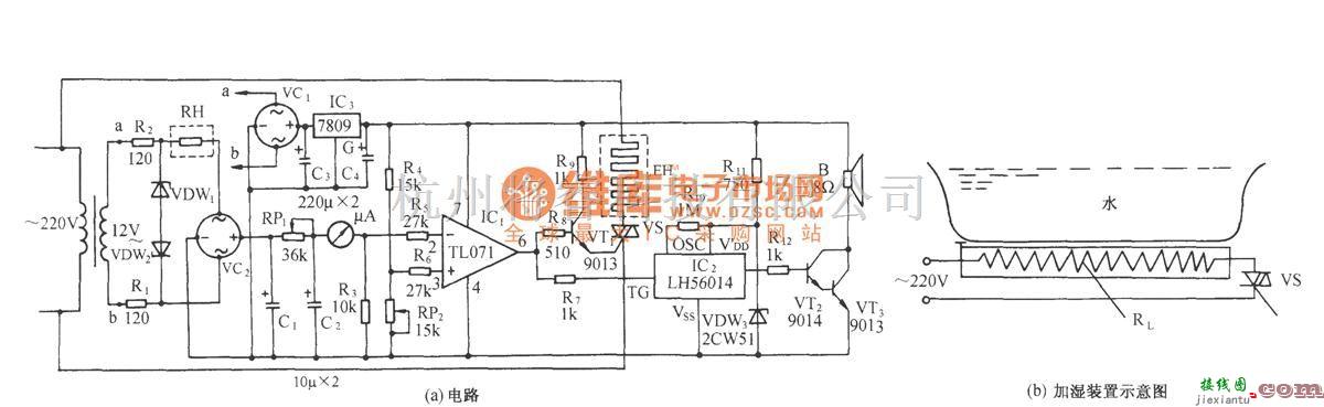 温控电路中的暖房花卉育苗湿度控制伴鸟鸣报叫电路(MS01-B)  第1张