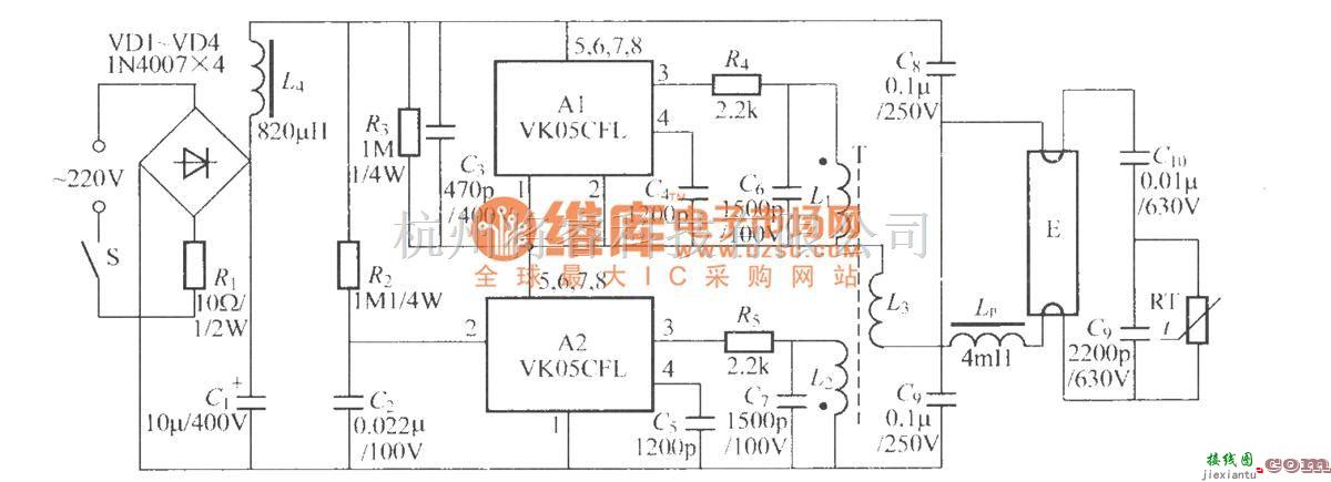 灯光控制中的电子节能灯电路(3)  第1张