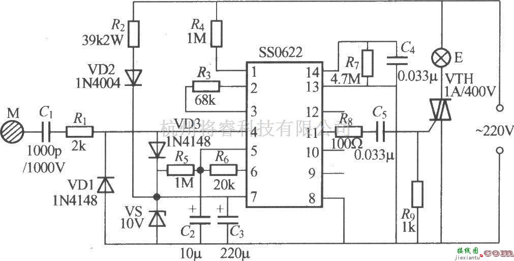 灯光控制中的SS0622触摸式步进调光灯电路  第1张