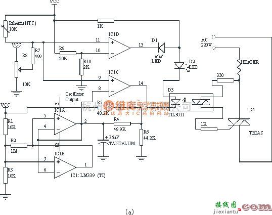 定时控制中的使用四比较器的恒温控制器电路  第1张