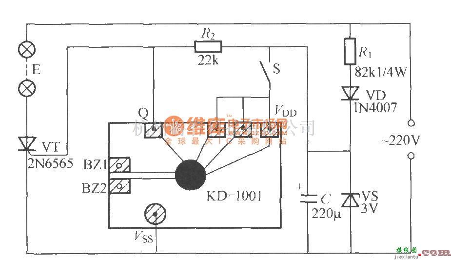 灯光控制中的单路闪烁灯串电路(4)  第1张