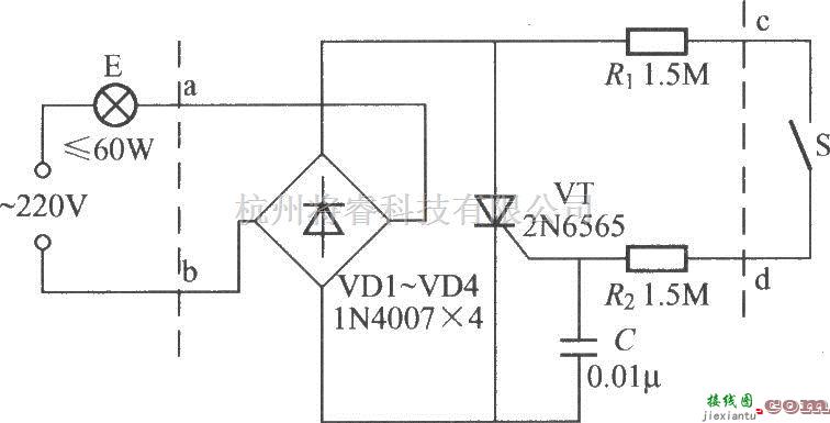 灯光控制中的床头灯安全开关电路(1)  第1张