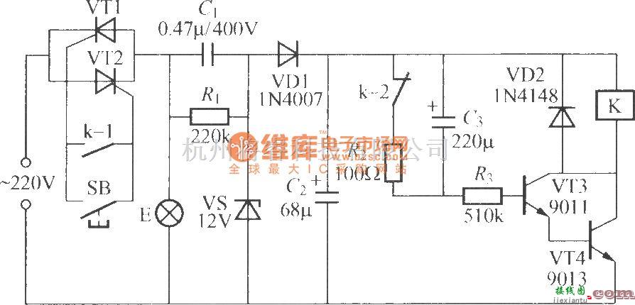 灯光控制中的使用继电器的延迟灯电路(3)  第1张