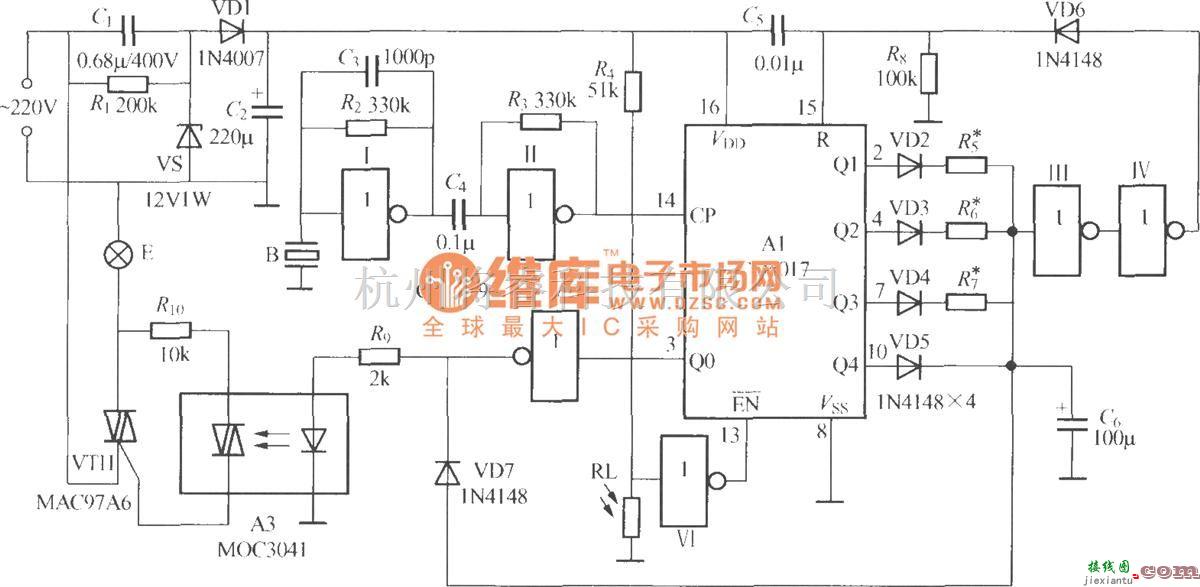 灯光控制中的非二线制声光控楼梯延迟开关电路(5)  第1张