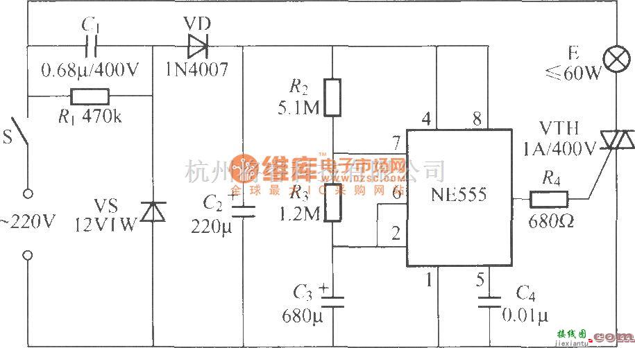 灯光控制中的循环定时灯电路  第1张