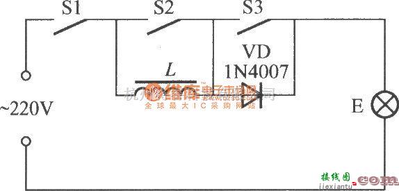 灯光控制中的简易四挡变光开关电路  第1张