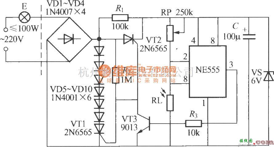 灯光控制中的使用NE555的光控路灯电路(2)  第1张