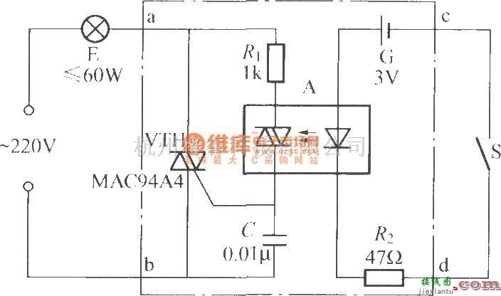 灯光控制中的床头灯安全开关电路(3)  第1张