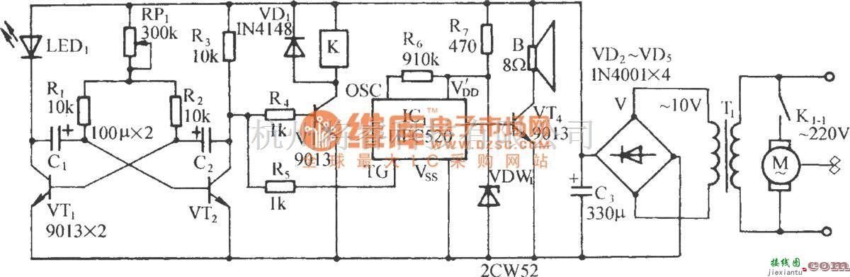 自动控制中的伴有海浪声的模拟自然风电扇控制电路  第1张