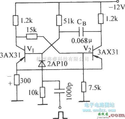 开关电路中的具有自给偏置的单稳态电路  第1张