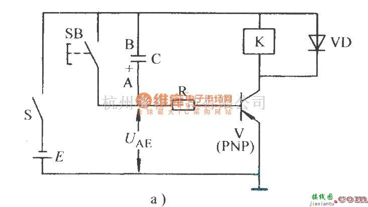 开关电路中的单管延时释放继电器电路  第1张