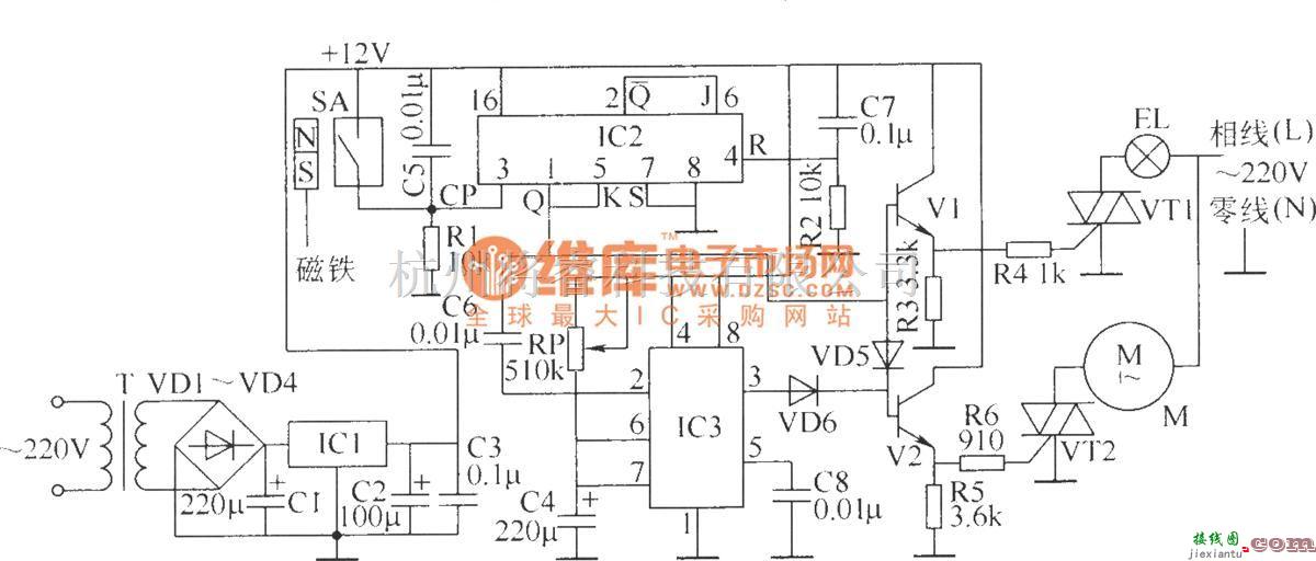 开关电路中的卫生间门控开关电路(一)  第1张