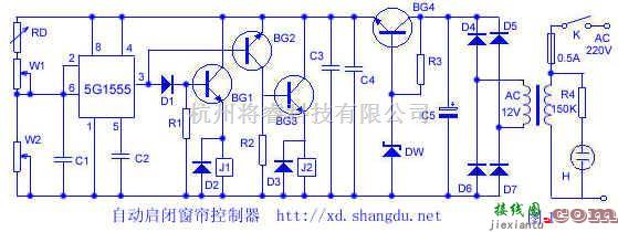 自动控制中的自动启闭窗帘控制器电路  第1张