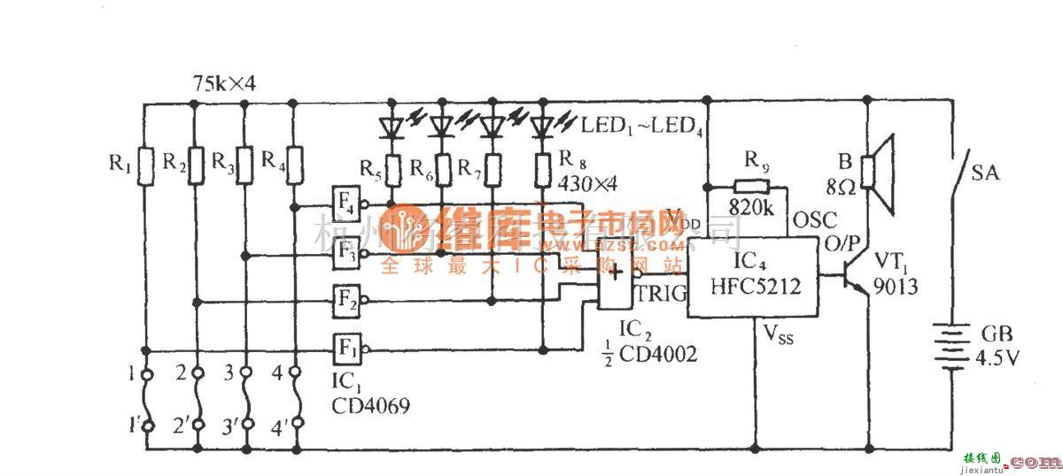 自动控制中的围栏断线语言报叫电路  第1张