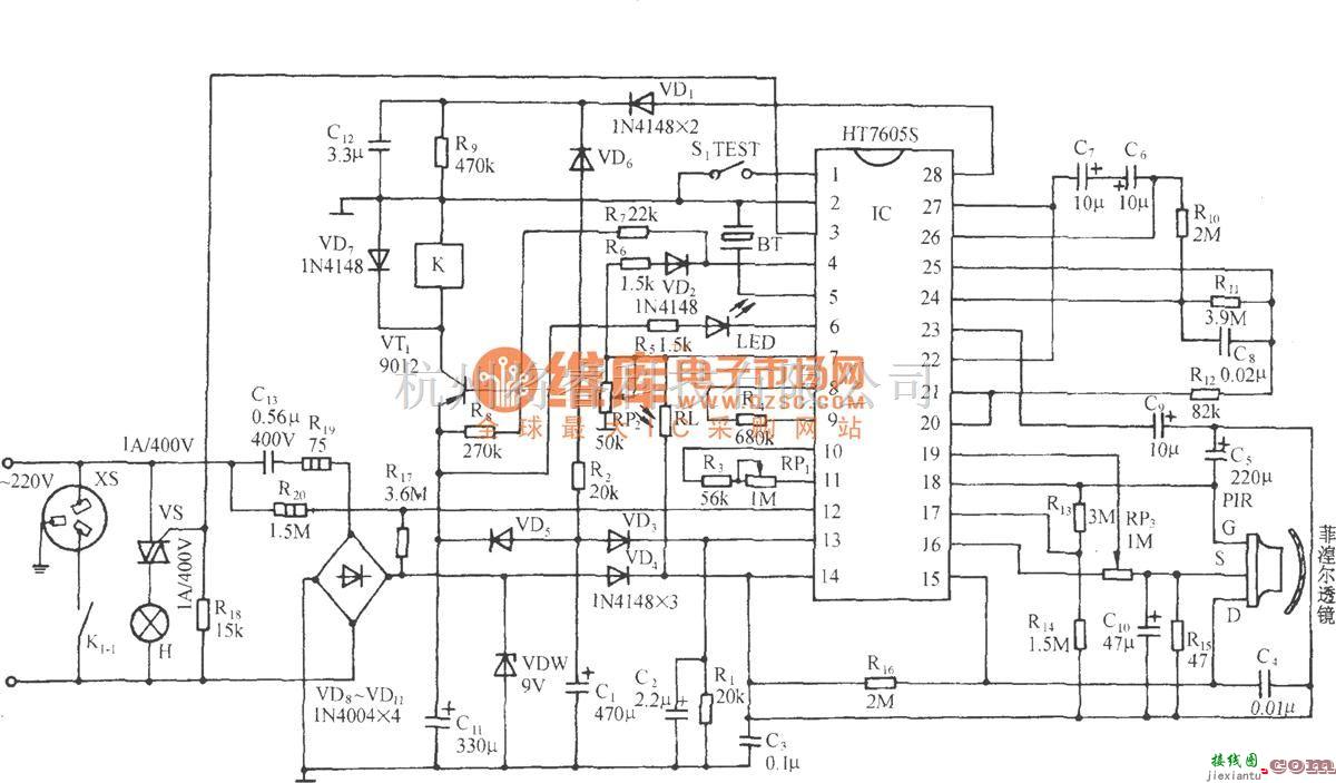 报警控制中的红外传感安全防范装置电路(二)  第1张