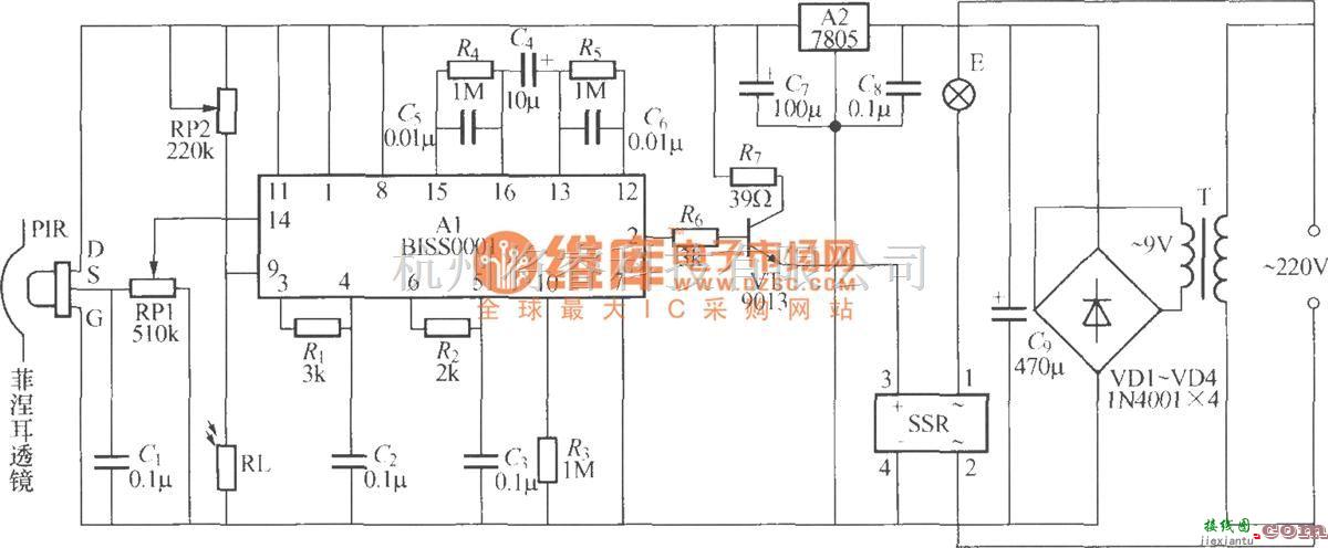 灯光控制中的热释电红外感应自动灯电路(3)  第1张