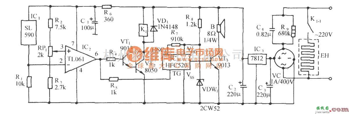 自动控制中的珍贵花卉温室恒温控制及鸟鸣发声电路  第1张