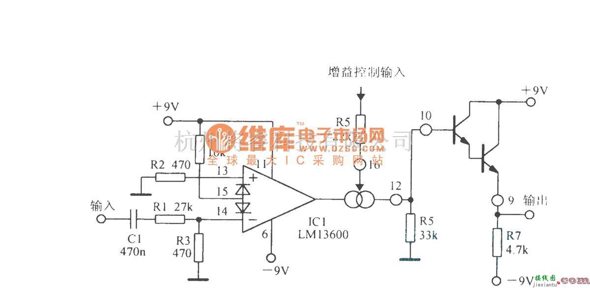 运算放大电路中的LMl3600可变增益放大电路  第1张