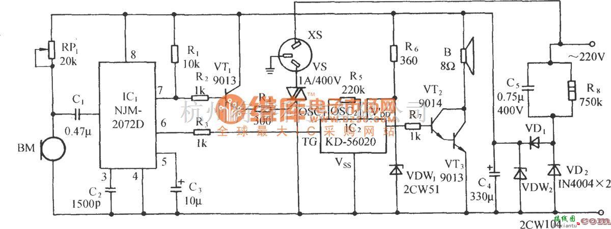 自动控制中的用NJM2072D的声控音乐插座电路(二)  第1张