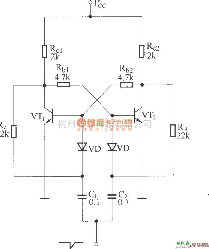 触发/翻转电路中的晶体管双稳态触发电路  第1张