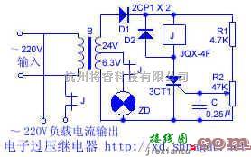 开关电路中的电子过压继电器电路  第1张