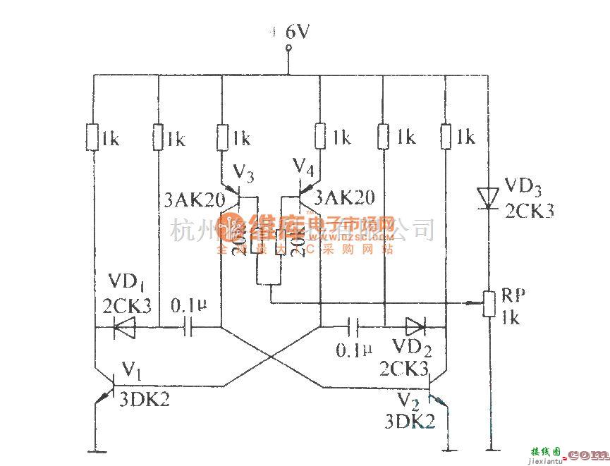 开关电路中的具有温度补偿频率稳定的无稳态电路  第1张