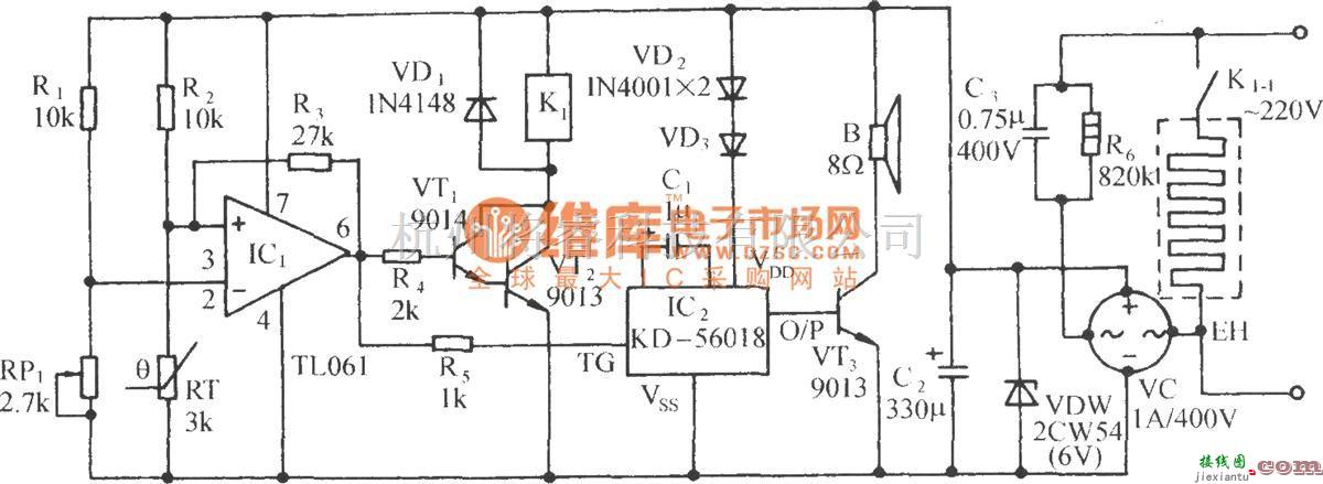 自动控制中的芽菜温室恒温控制及蟋蟀发声报叫电路  第1张