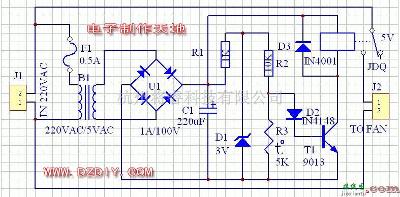 自动控制中的排气扇自动开启电路  第1张