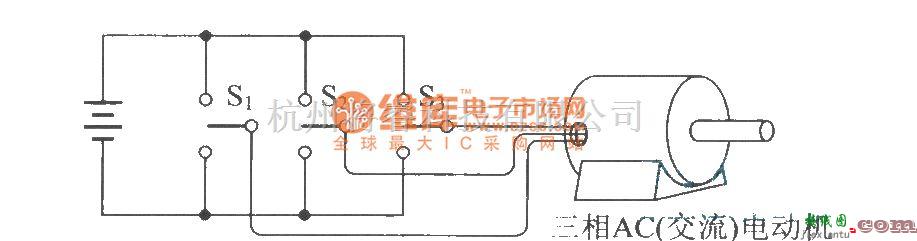 开关电路中的逆变器与三相电动机的连接  第1张