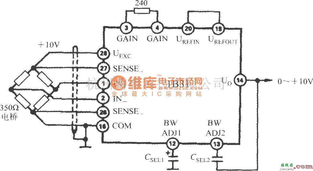 传感信号调理中的利用电容来降低截止频率的电路(宽带应变信号调理器1B31)  第1张