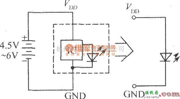 LED电路中的单只闪烁发光二极管的应用电路  第1张