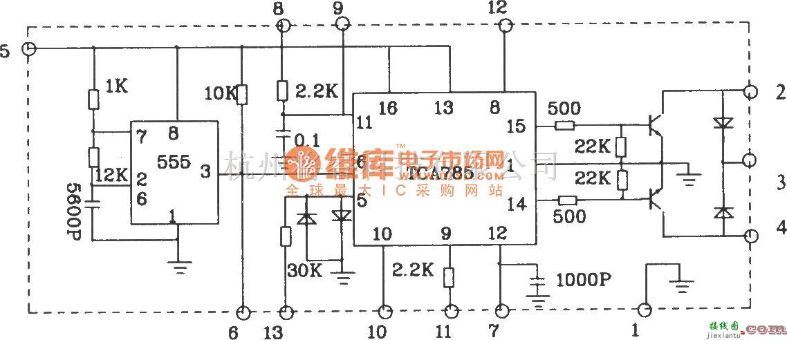 可控硅专项中的以TCA785为核心的可控硅三相全控桥触发电路图  第5张