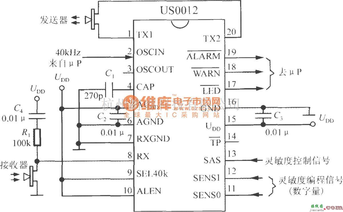 超声波传感器中的配μP的超声波干扰探测系统(基于DSP和模糊逻辑技术的超声波干扰探测器US0012)  第1张