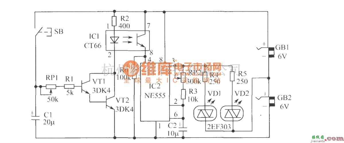 LED电路中的多姿的猫头鹰电路原理图  第1张